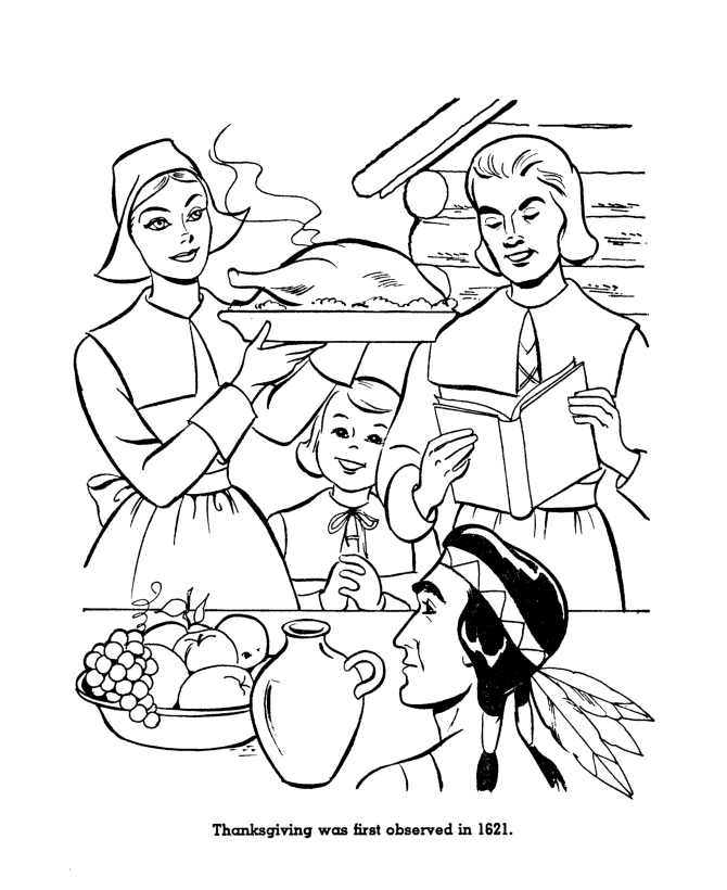 1st Thanksgiving Coloring Pages