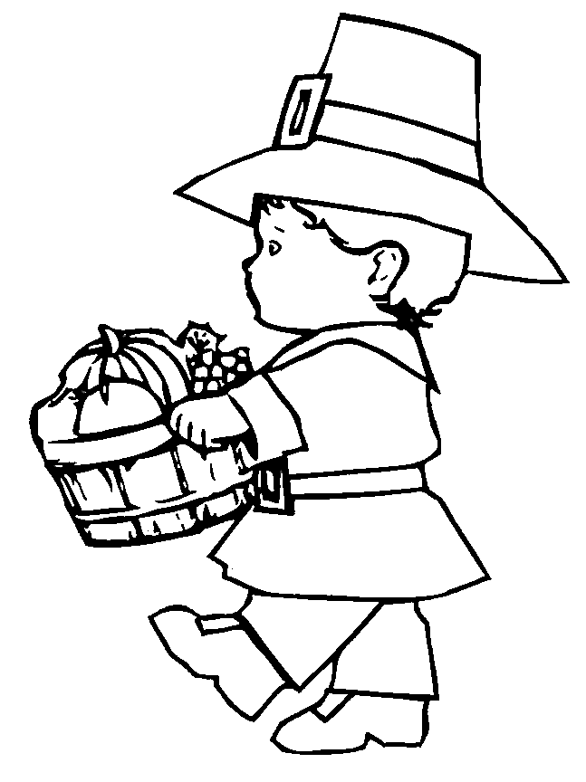 Child First Thanksgiving Coloring Page