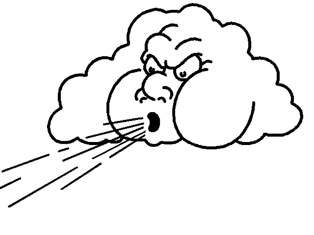 Cloud Blowing Wind Coloring Page