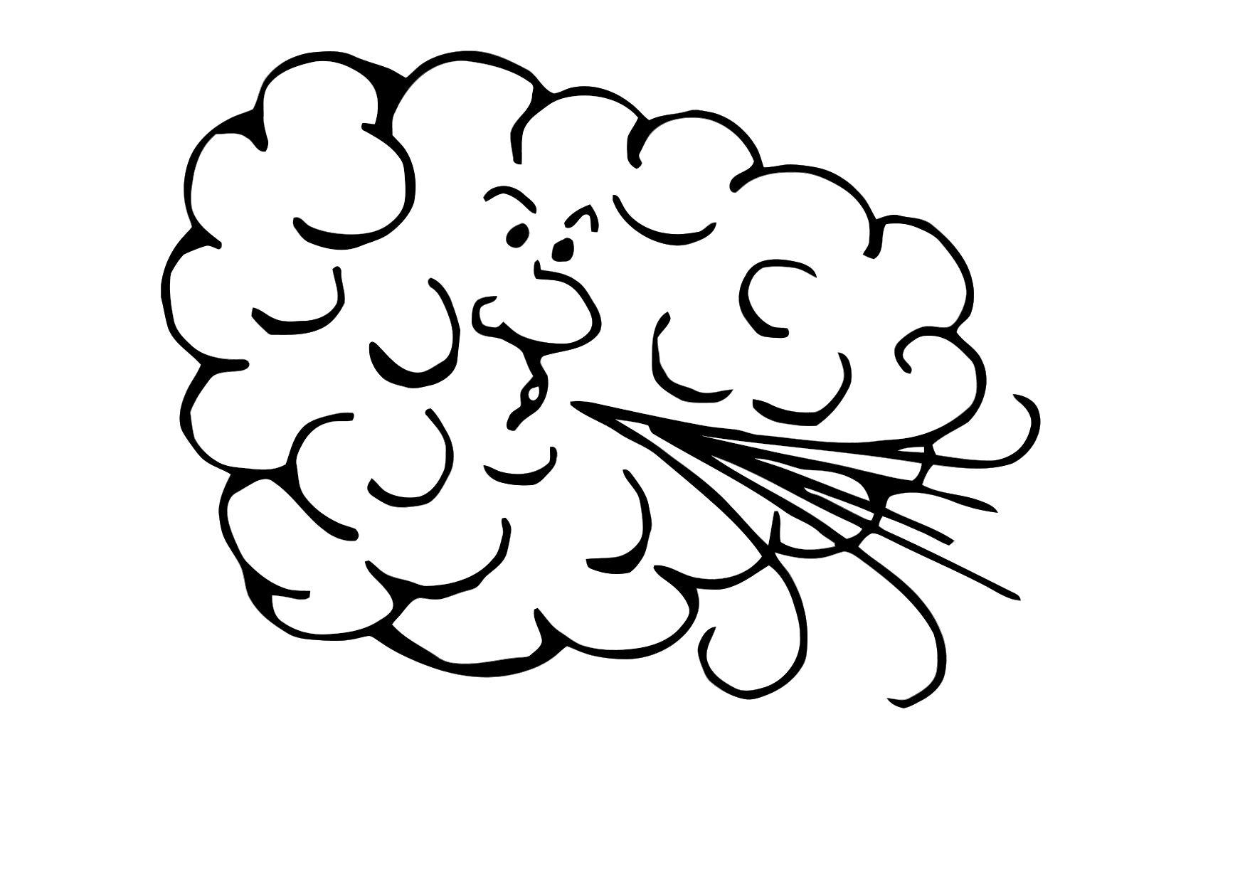 Clouds Wind Coloring Page