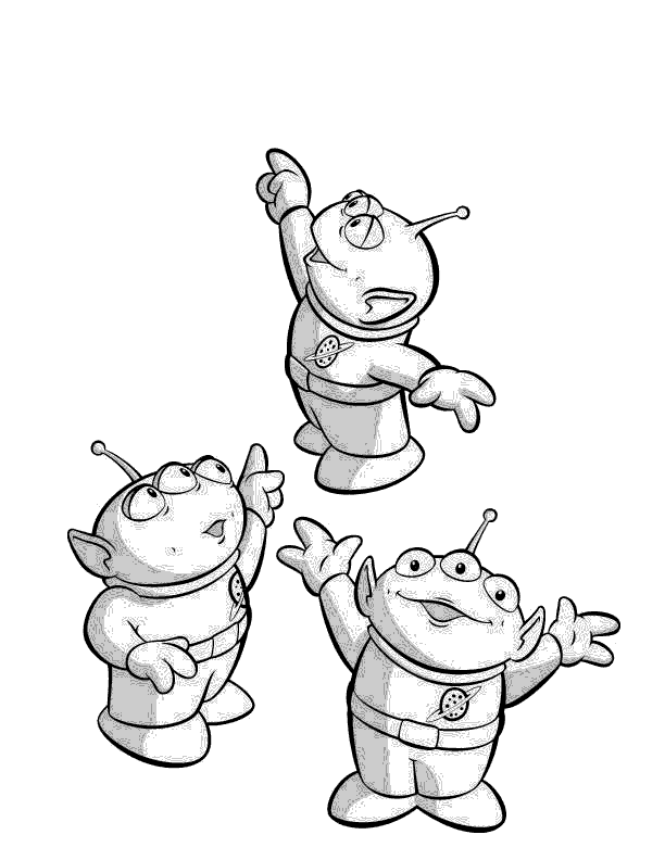 Cute Toy Story Aliens Coloring Pages