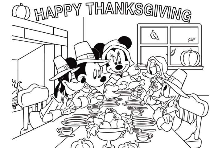 Disney Thanksgiving Coloring Page