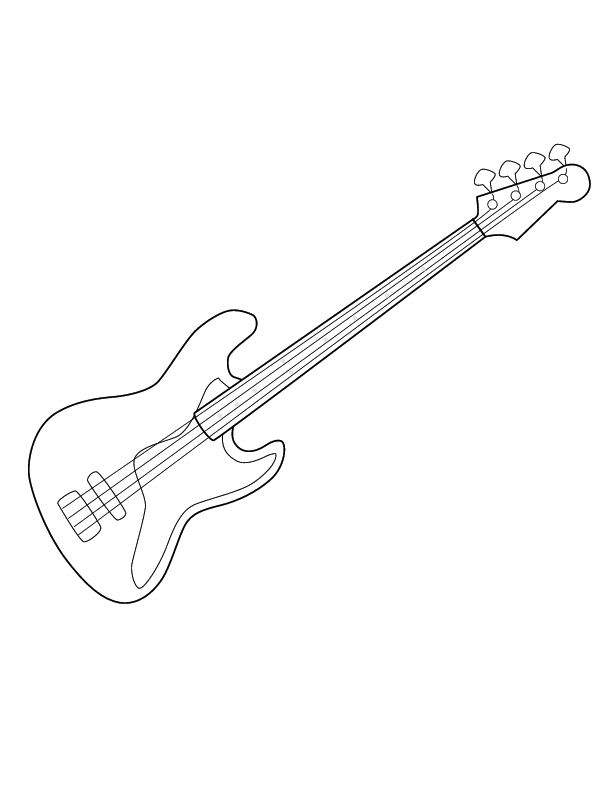 Easy Guitar Coloring Page