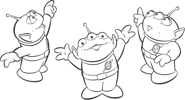 Green Toy Story Aliens Coloring Pages