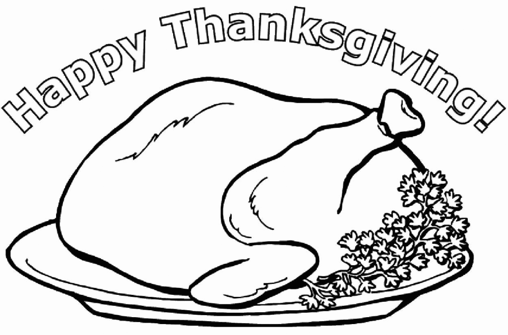 Happy Thanksgiving Dinner Coloring Page