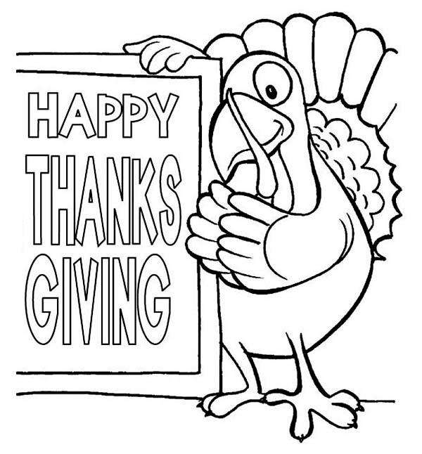Happy Thanksgiving Printable Coloring Page