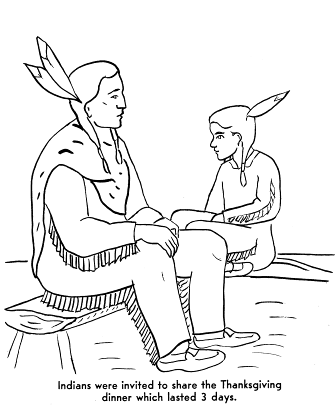 Indians 1st Thanksgiving Coloring Page
