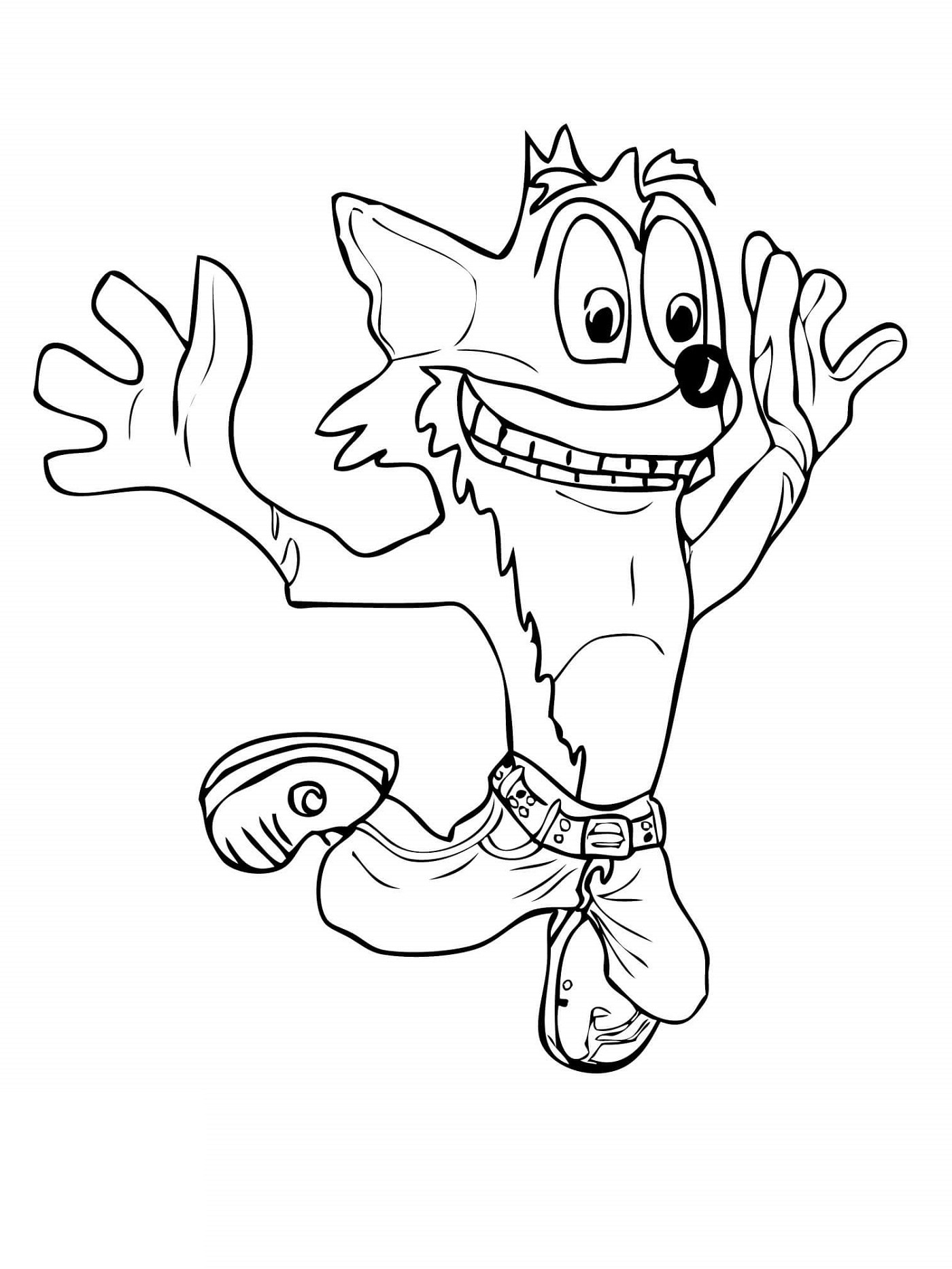 Jumping Crash Bandicoot Coloring Page