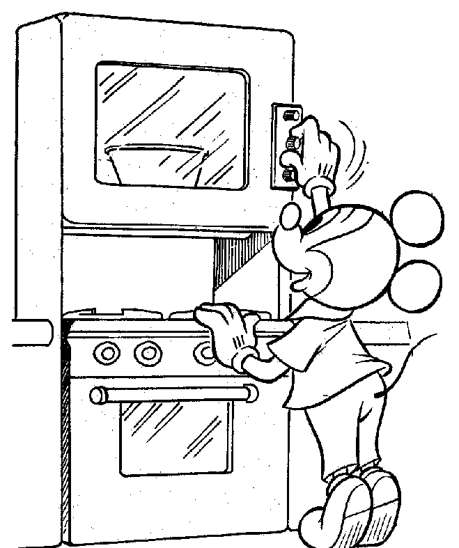 Mickey Mouse Cooking Coloring Page