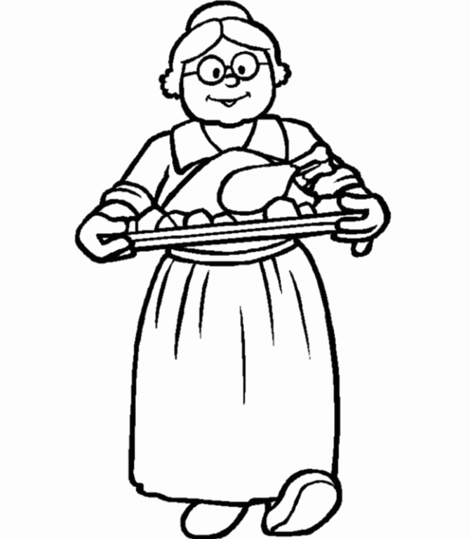Serving Thanksgiving Food Coloring Page