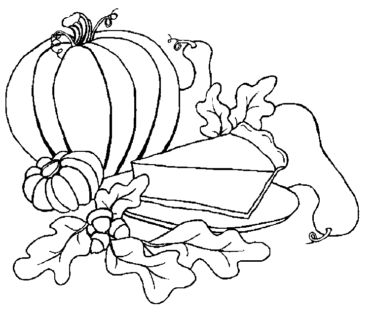 Thanksgiving Food Pie Coloring Page