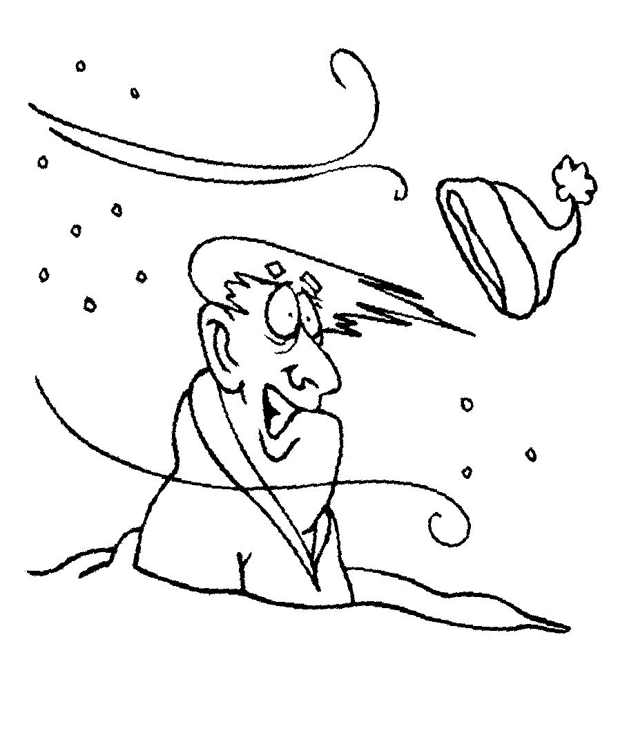 windy day coloring page