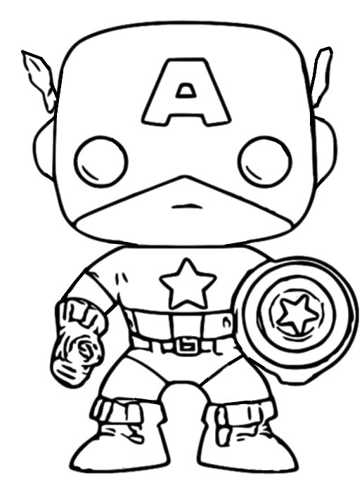 Captain America Funko Pop Coloring Page