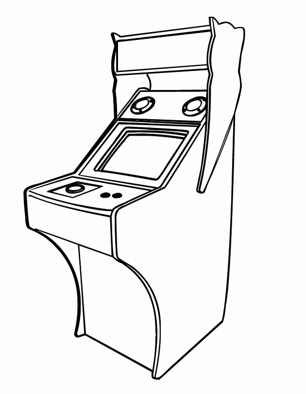 1980s Video Arcade Game Coloring Page