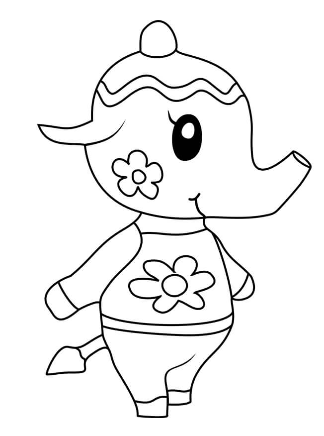 Animal Crossing Tia Coloring Page
