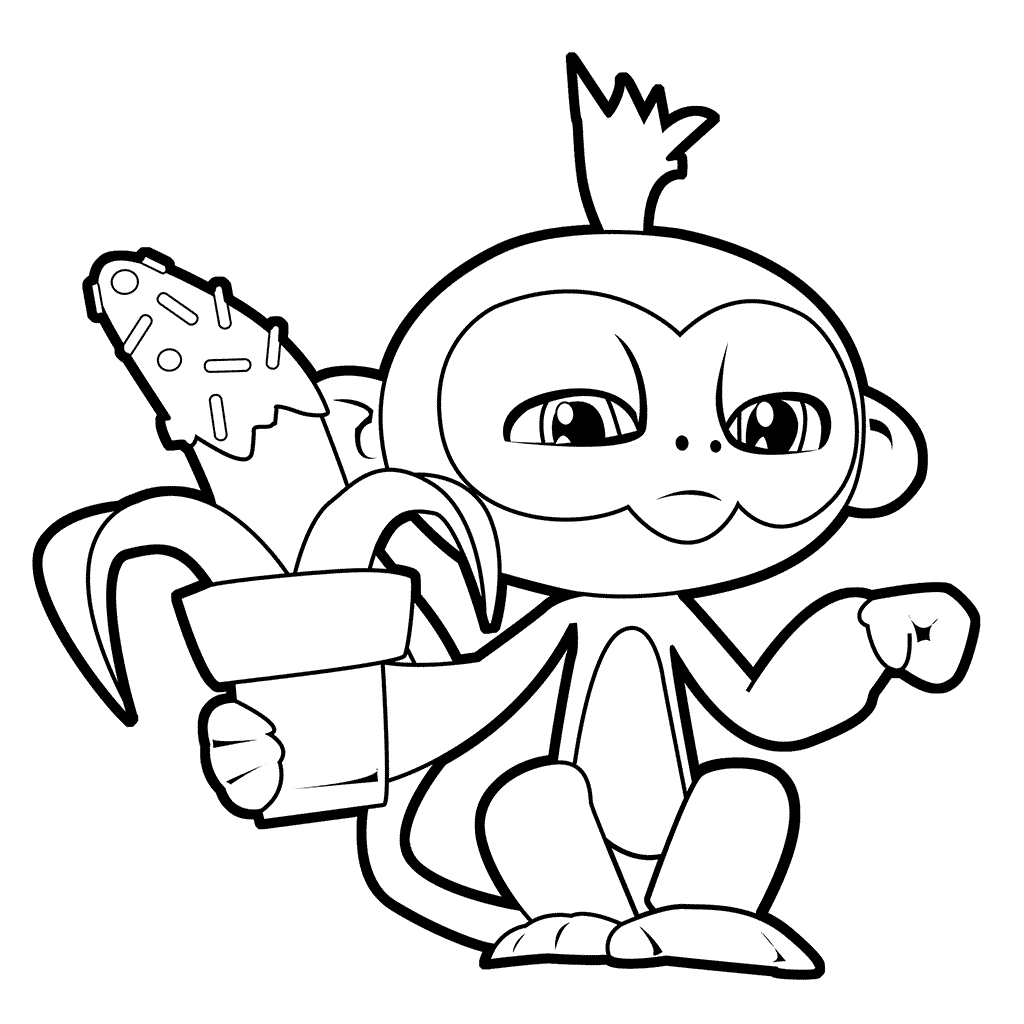 Banana Fingerlings Coloring Pages