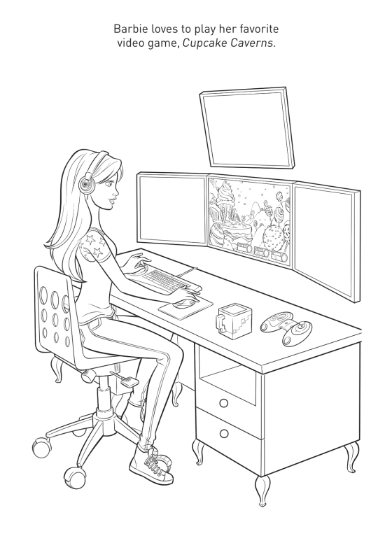 Barbie Video Game Coloring Page