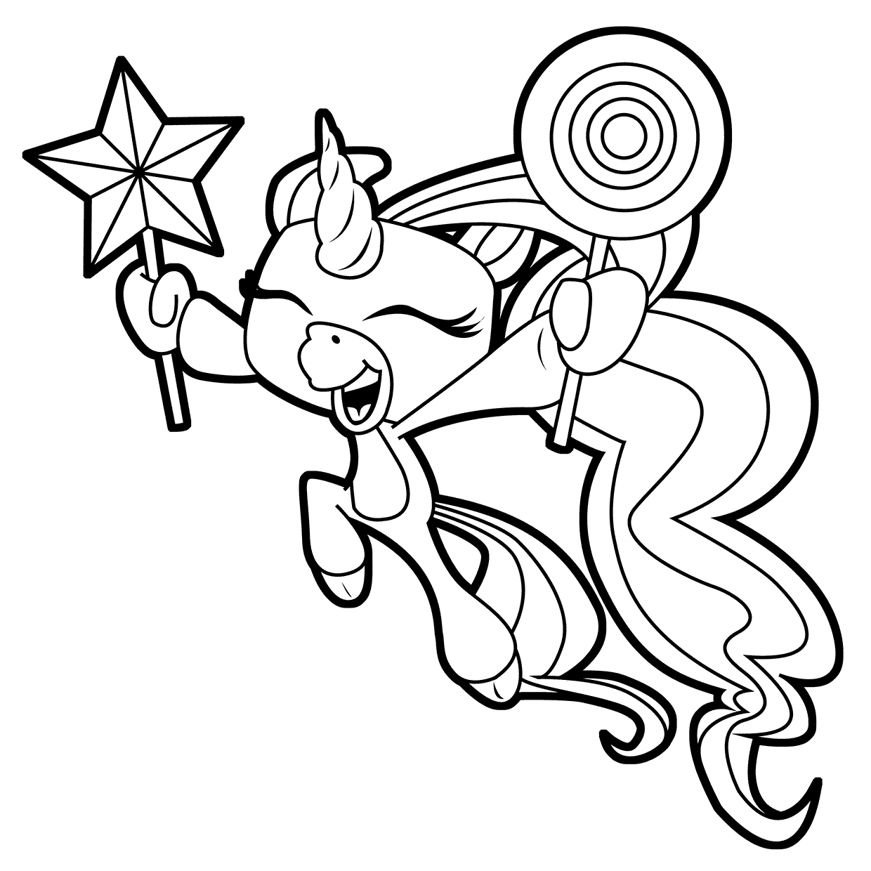 Candy Unicorn Fingerlings Coloring Pages
