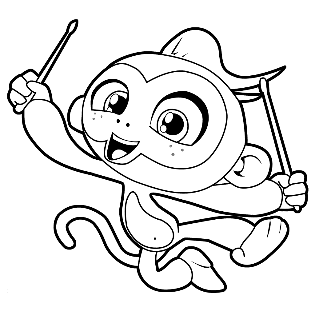 Drummer Fingerlings Coloring Pages