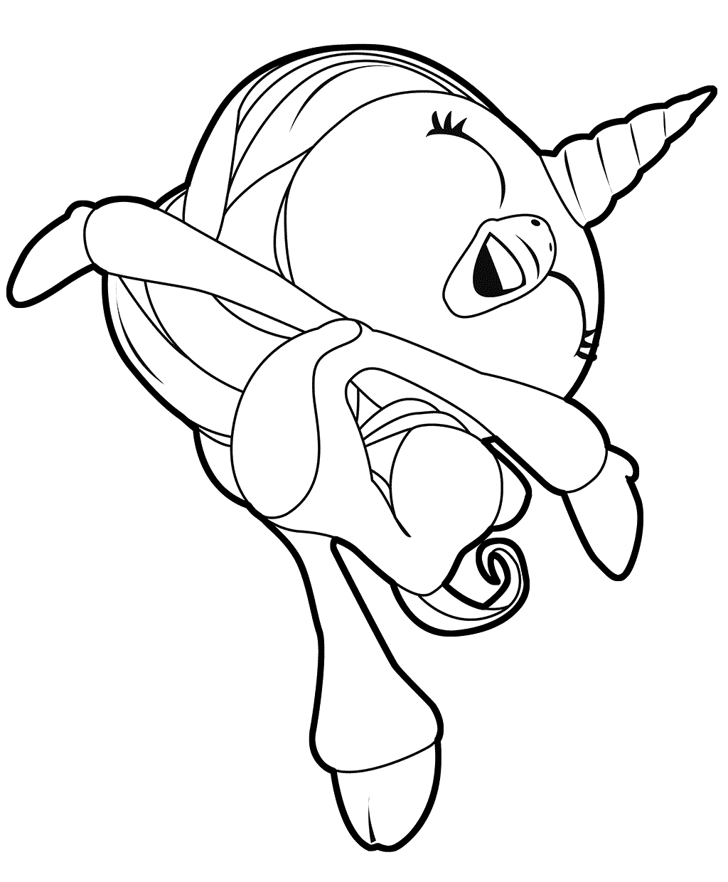 Happy Unicorn Fingerlings Coloring Pages
