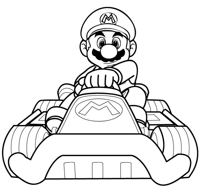 Mariokart Video Game Coloring Page