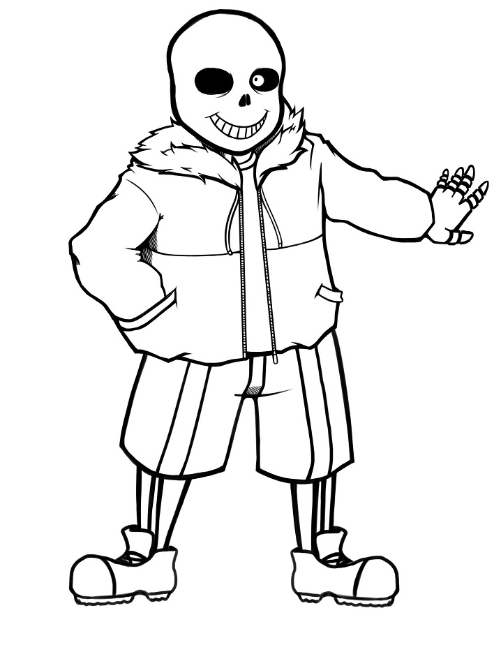 Undertale Sans Print Coloring Pages