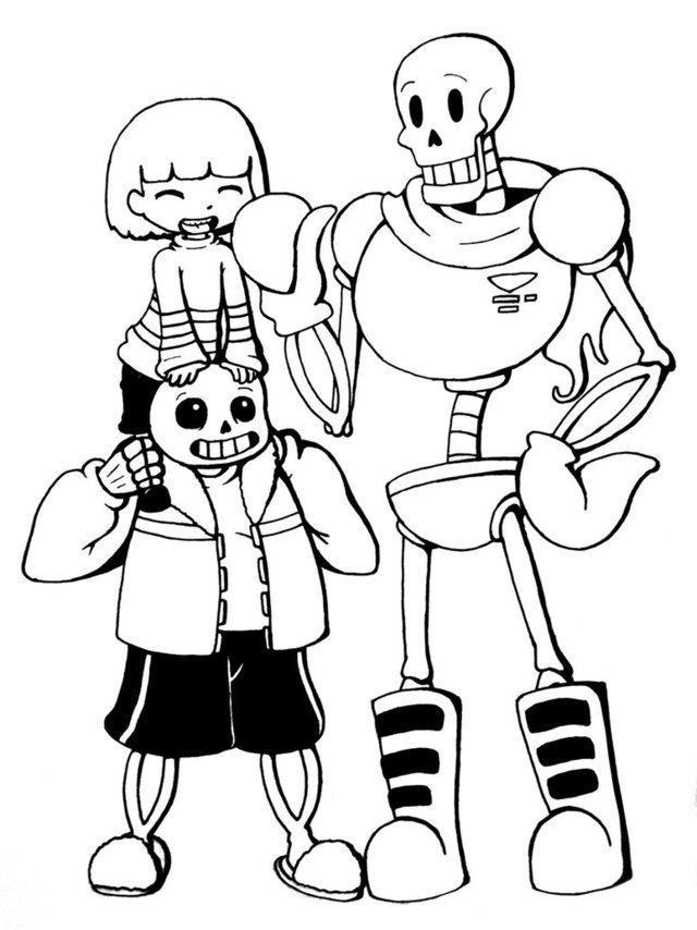 Sans And Papyrus Coloring Pages