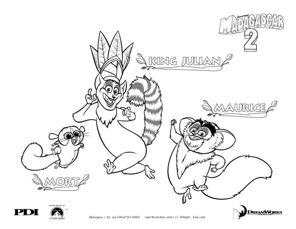 Madagascar 2 Coloring Page