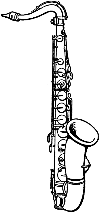 Saxophone Printable Coloring Page