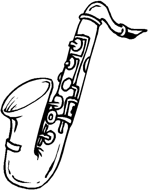 Simple Saxophone Coloring Pages