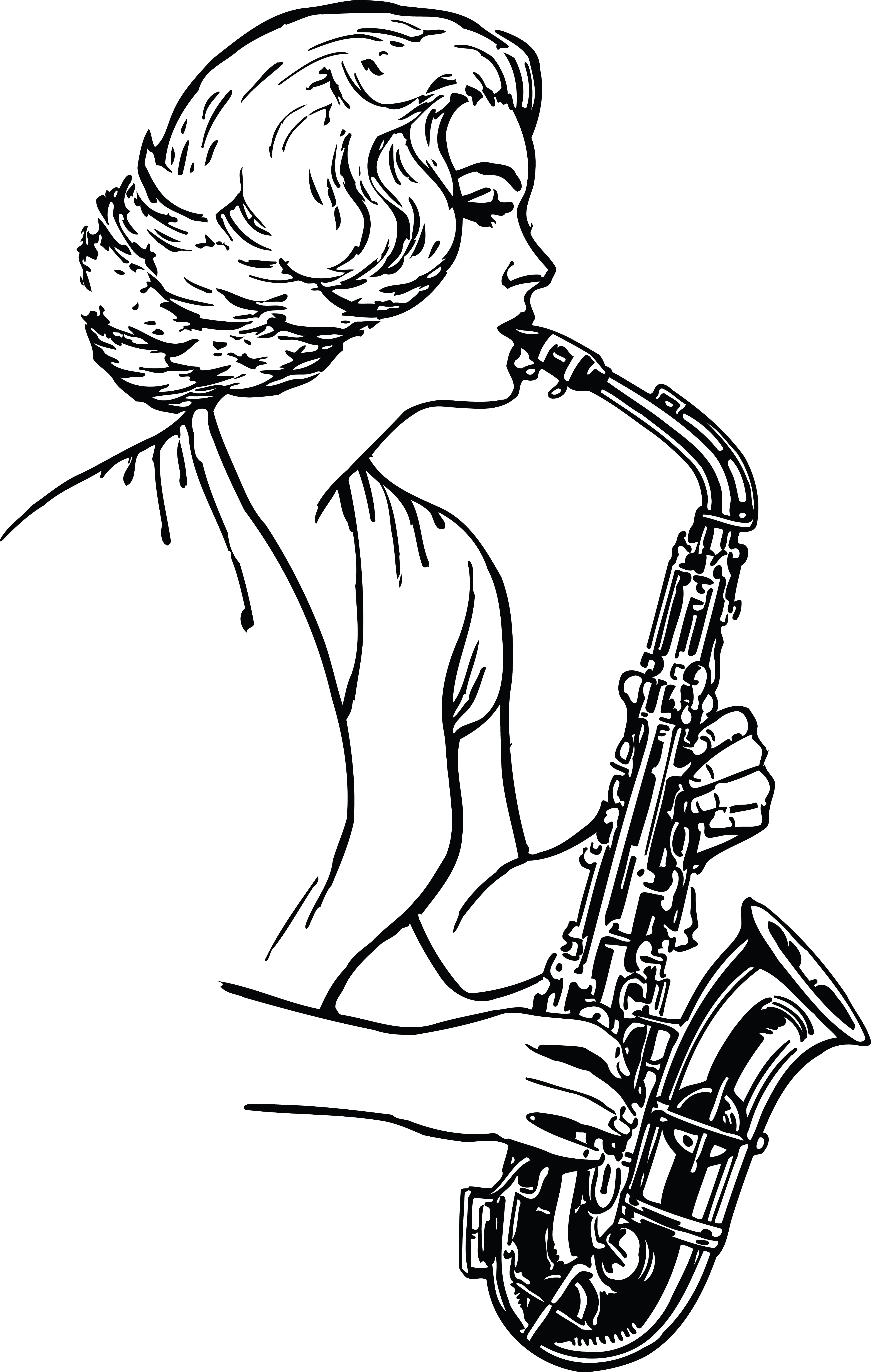 coloring pages saxophone