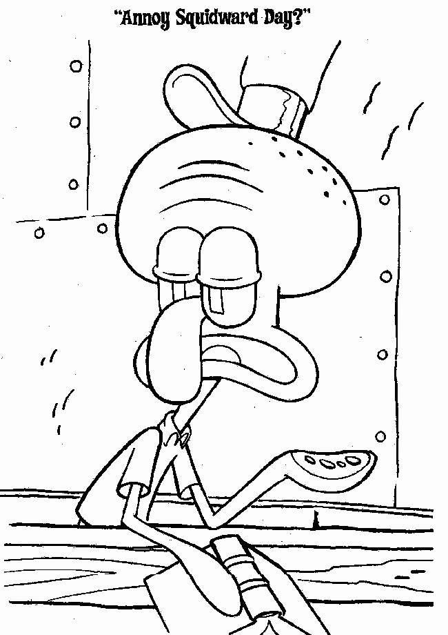 Annoy Squidward Day Coloring Pages