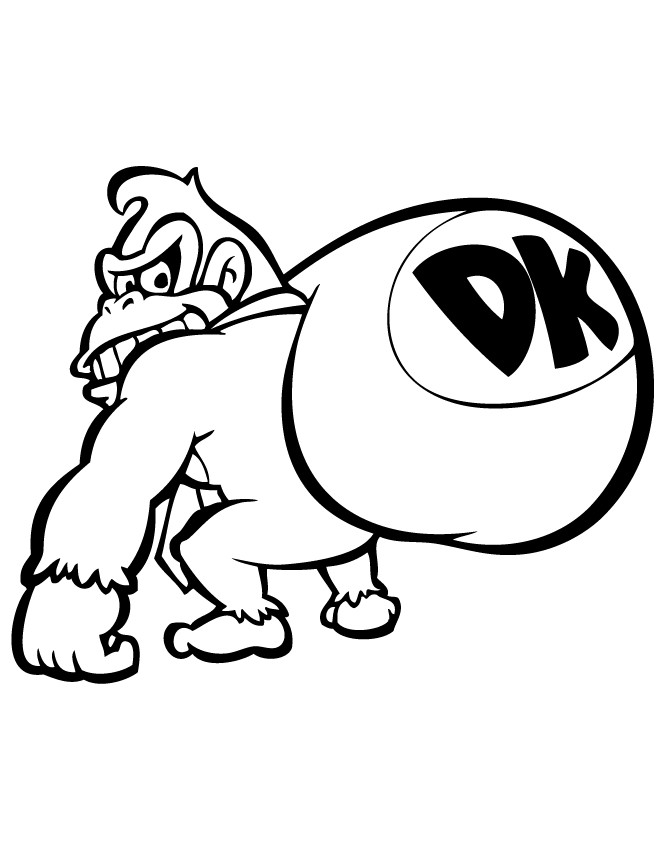 Donkey Kong Sack Coloring Pages