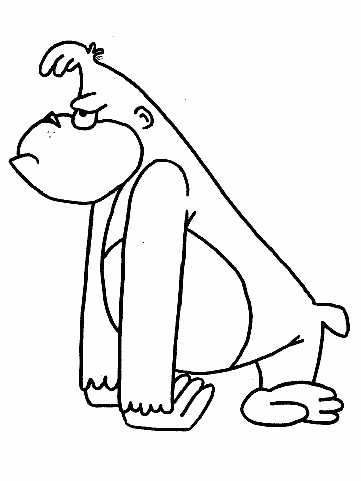 Easy Cartoon Ape Coloring Pages