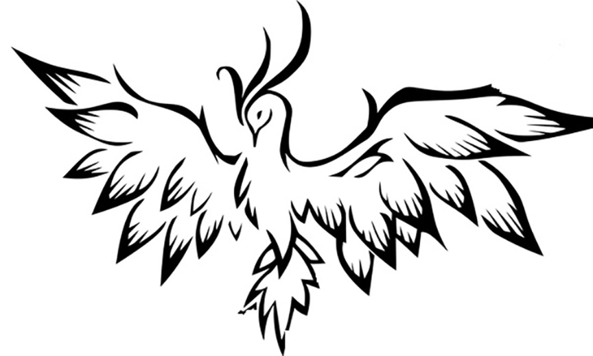 Easy Phoenix Coloring Page