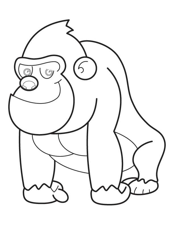 Funny Gorilla Ape Coloring Pages