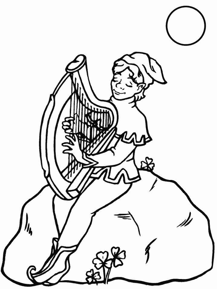 Irish Musician Coloring Page