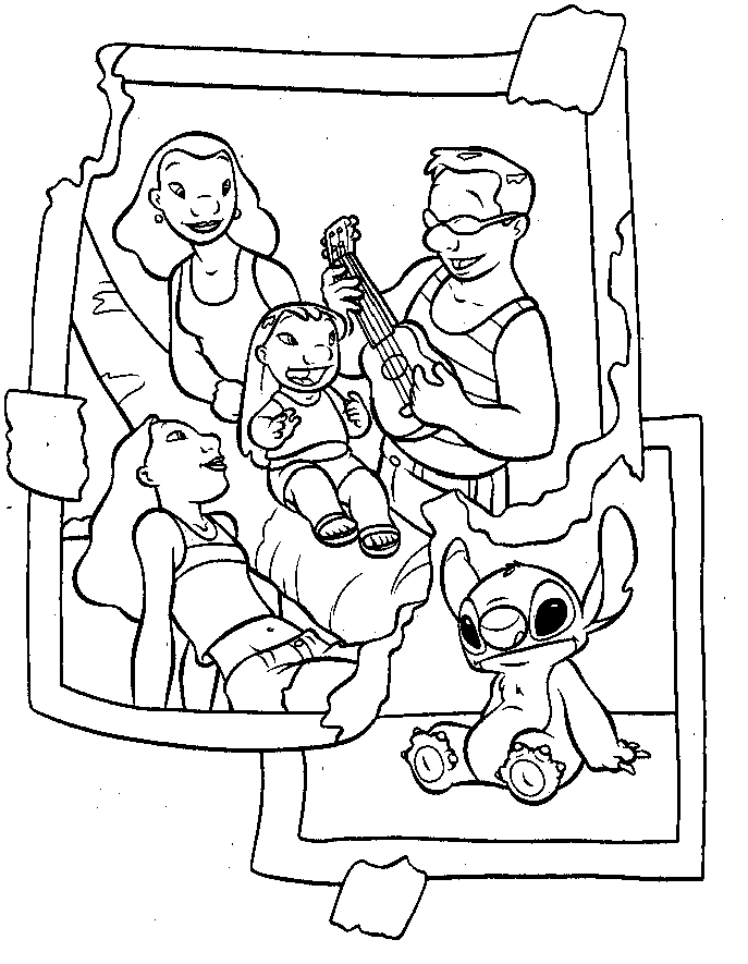 Lilo And Stitch Ukelele Coloring Pages
