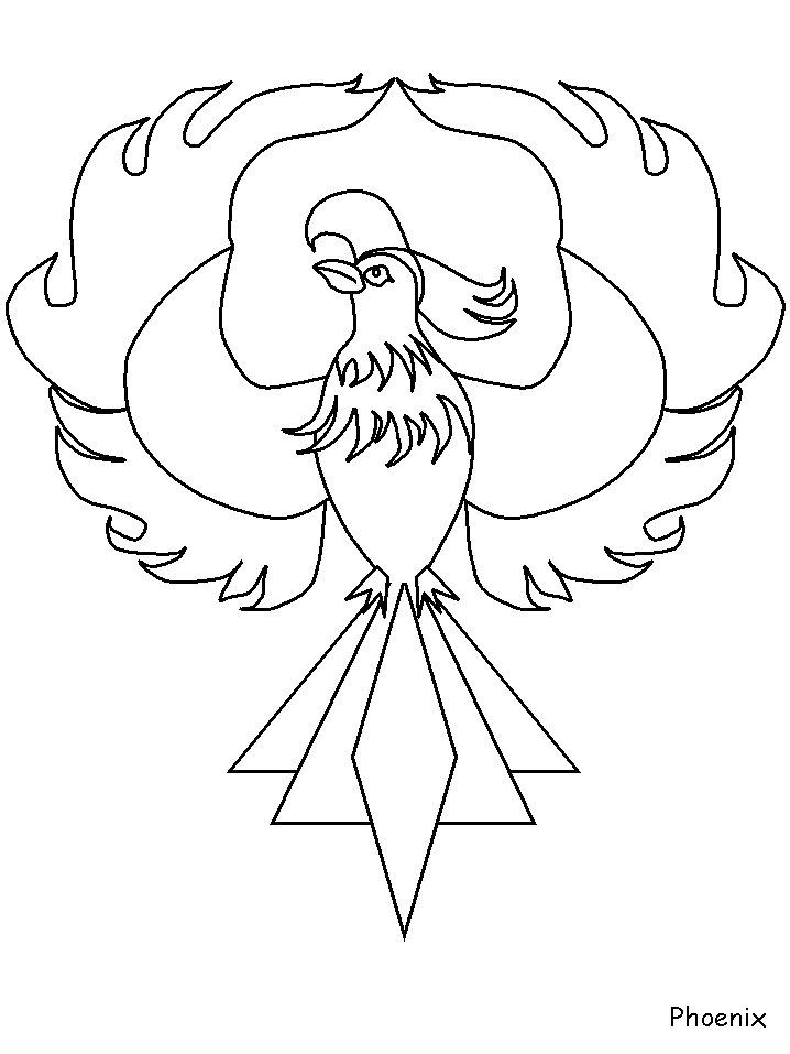 Phoenix In Flames Coloring Page