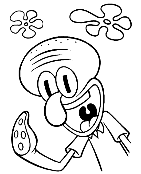Squidward Coloring Page