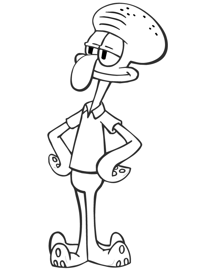 Squidward Coloring Pages