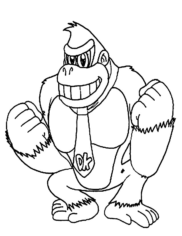 Strong Donkey Kong Coloring Pages