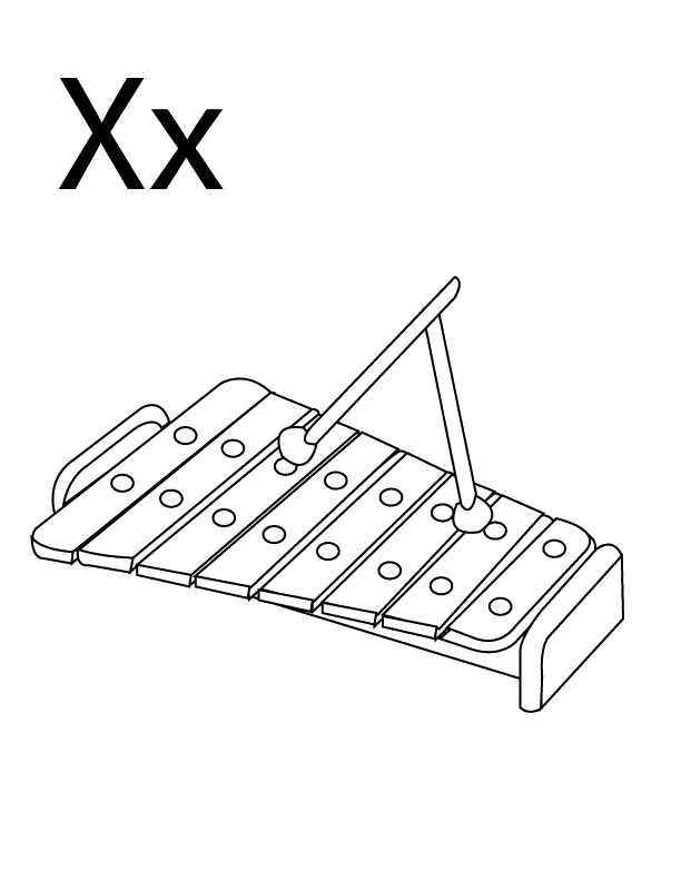X Is For Xylophone Coloring Pages