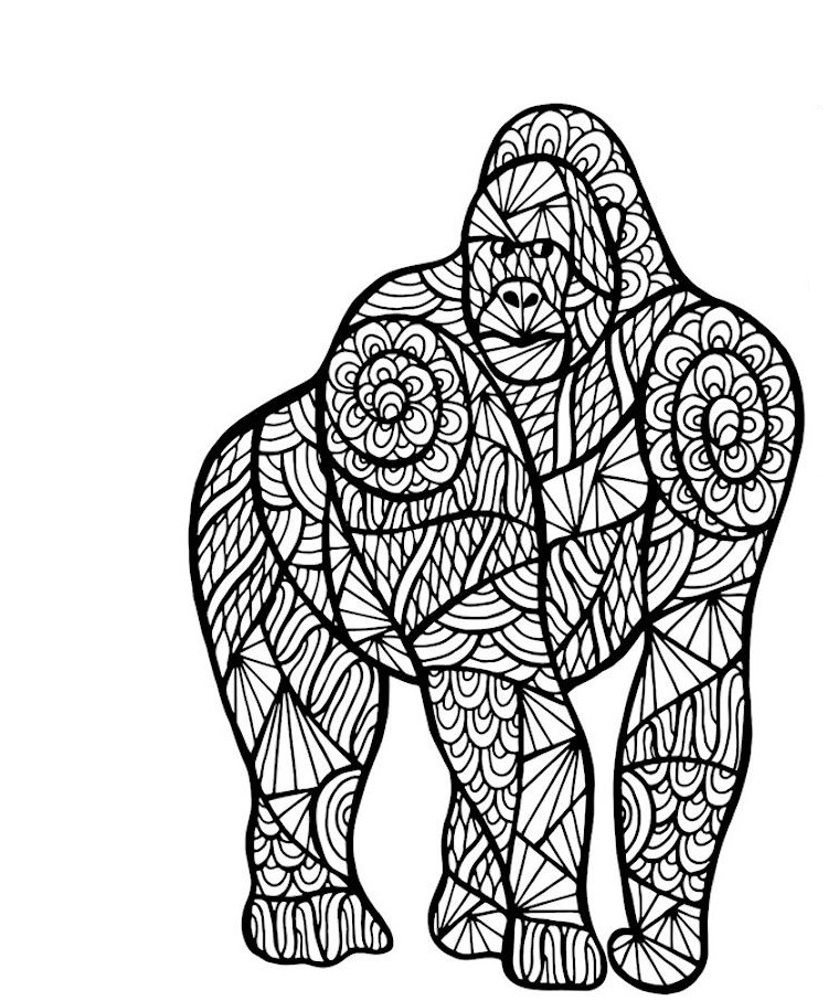 Zen Ape Coloring Pages For Adults