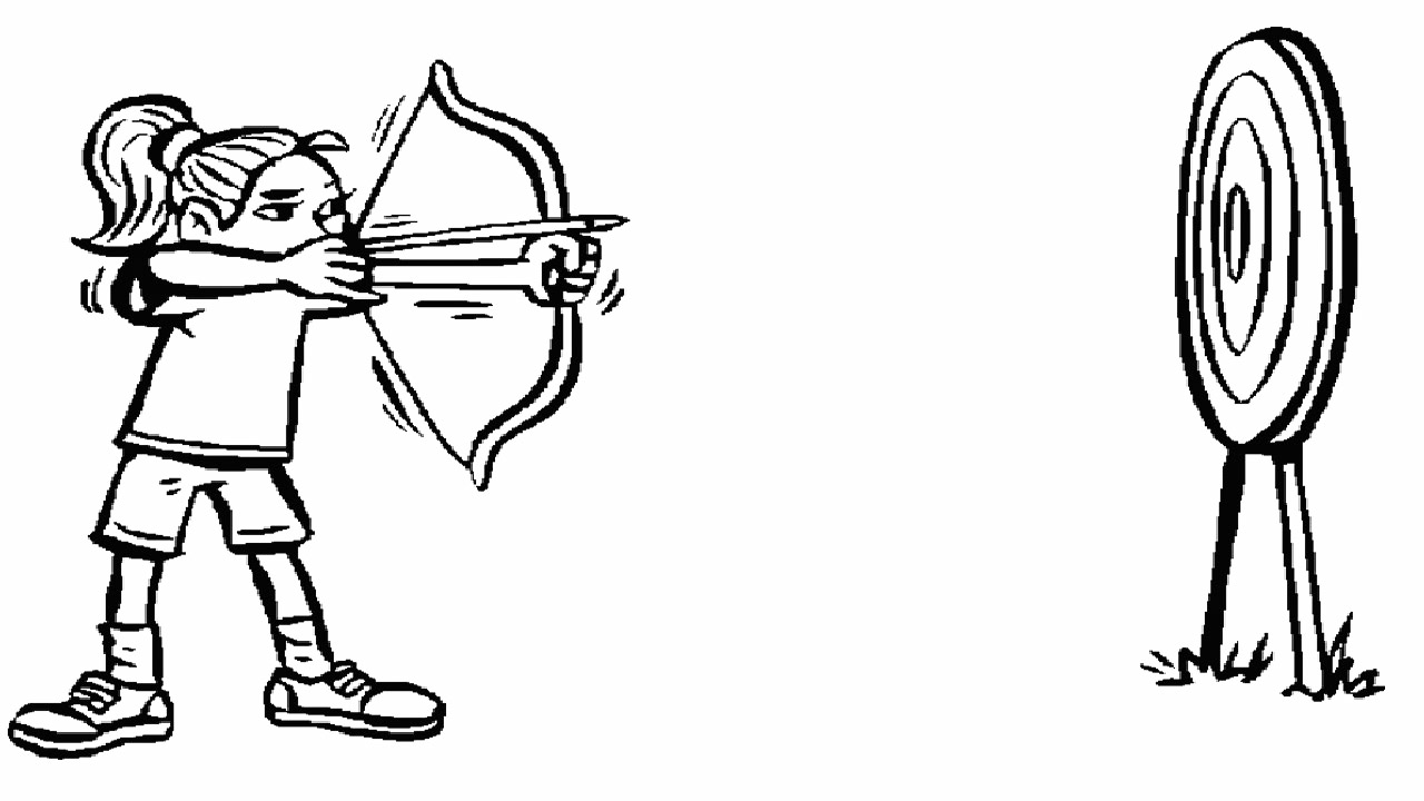 Archer Bow And Target Coloring Page