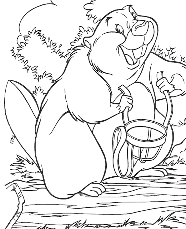 Beaver Mask Coloring Page