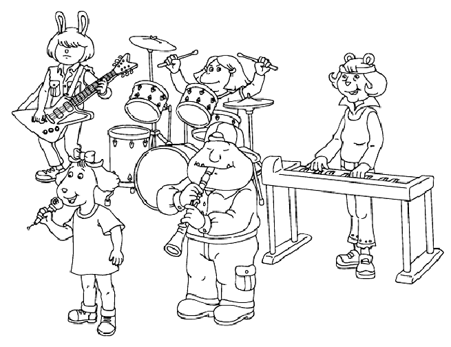 Binkey Barnes Playing Clarinet Coloring Pages