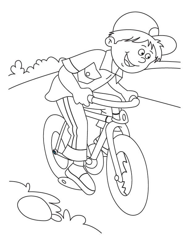 kid bike coloring pages