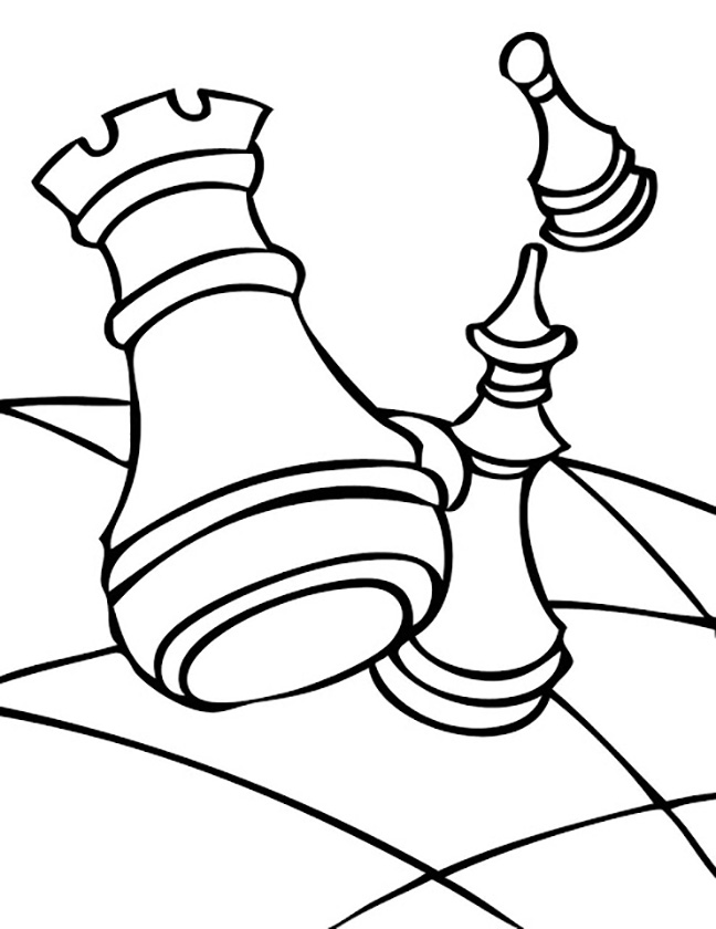 The chess board coloring page printable game