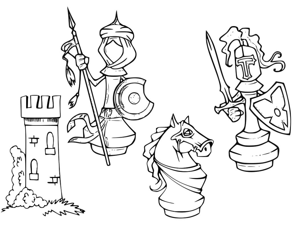 Chess Symbols Coloring Page
